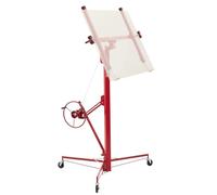 VEVOR Lève Plaque 4,88 m Lève Plaque de Plâtre Charge 68 kg Outil Élévateur Panneau Cloison Sèche pour Aide Montage Plafond Mur, avec Bras Télescopique Réglable 1,2-2,9 m, Roues Verrouillables, Rouge
