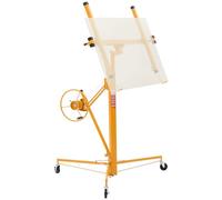 VEVOR Lève Plaque de Plâtre 3,35 m Lève Panneau Cloison Sèche, Charge 68 kg, avec Bras Télescopique Réglable 1,2-2,9 m, Roues Verrouillables, Outil Élévateur Aide pour Montage Plafond, au Mur, Jaune