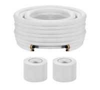 VEVOR Liaison Frigorifique Tuyau en Cuivre Mini-split 6,4 mm 12,7 mm Diamètre Extérieur, 15,2 m Longueur, Bobine Isolée PE Blanc Épais 9,5 mm avec Écrous, Ruban Fixation, pour Mini Climatiseurs Split