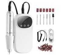 VEVOR Lime à ongles électrique rechargeable, 35000 tr/min, ponceuse à ongles portable sans fil, avec écran LCD, 6 embouts, 50 bandes de ponçage, outil pour manucure, pédicure, vernis à sculpter ongles