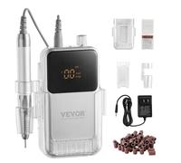 VEVOR Lime à ongles électrique sans fil, 6 embouts, 50 bandes de ponçage, outil manucure pédicure pour ongles en gel acrylique, moteur sans balais 35000 tr/min, ponceuse à ongles rechargeable portable