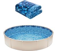 VEVOR Revêtement de Piscine Ronde, 640x147 cm, Doublure Durable de Style Chevauchement Vinyle Calibre Standard, Résiste à l'usure, Rétention d'eau, pour Piscines Hors Sol à Parois de Hauteur 137 cm