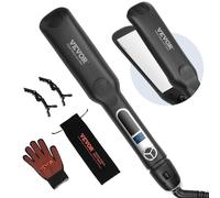 VEVOR Lisseur à cheveux à ions négatifs, fer plat en titane 38 mm , fer à lisser avec écran LCD et 25 niveaux de température, fer à cheveux à chauffage rapide pour salon de coiffure, maison, voyage