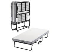 VEVOR Lit d'appoint, 96,5 x 190 cm, lit pliant avec matelas 10 cm, lit jumeau pliable portable avec cadre en métal robuste et matelas en mousse à mémoire de forme, lit rabattable pour adultes, invités