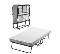 VEVOR Lit d'Appoint Pliant 96,5 x 190 cm, Taille Jumeau, avec Cadre en Métal Robuste et Matelas en Mousse à Mémoire de Forme de 12,5 cm d’Épaisseur, Portable, pour Adultes, Invités, Maison, Camping