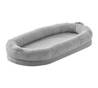 VEVOR Lit de Chien pour Humains et Animaux de Compagnie, 172x89x25 cm, Grand Panier pour Chien de Taille Humaine, Housse Fausse Fourrure Lapin Lavable, Mousse à Alvéole, Poche de Rangement, Gris Clair