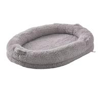 VEVOR Lit de Chien pour Humains et Animaux de Compagnie, 182x122x25 cm, Grand Panier pour Chien de Taille Humaine, avec Housse en Velours PV Lavable, Mousse à Alvéole, Poche de Rangement, Gris Clair