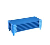 VEVOR Lit de sieste empilable portable pour tout-petits 130 x 57 cm 6 pcs bleu