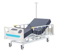 VEVOR Lit d'hôpital entièrement électrique, 3 fonctions, lit médical pour soins intensifs, charge 200 kg, avec matelas, potence IV, contrôleur portatif, roulettes verrouillables pour domicile, hôpital