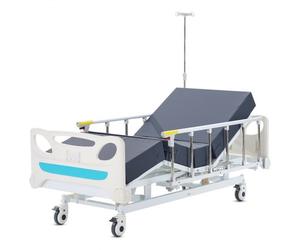 VEVOR Lit d'hôpital entièrement électrique, 3 fonctions, lit médical pour soins intensifs, charge 200 kg, avec matelas, potence IV, contrôleur portatif, roulettes verrouillables pour domicile, hôpital