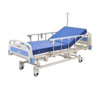 VEVOR Lit Médicalisé Entièrement Électrique 3 Fonctions Lit Hôpital Charge 250 kg pour Soins à Domicile, avec Dossier, Repose-jambes et Hauteur Réglables, Roues Verrouillables, Matelas Haute Densité