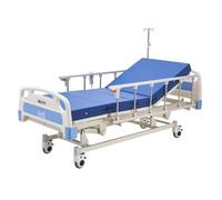 VEVOR Lit Médicalisé Entièrement Électrique 3 Fonctions Lit Hôpital Charge 250 kg pour Soins à Domicile, avec Dossier, Repose-jambes et Hauteur Réglables, Roues Verrouillables, Matelas Haute Densité