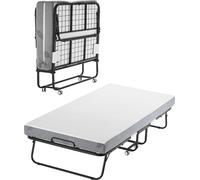VEVOR Lit pliant avec matelas de 5 pouces, lit simple pliable avec matelas en mousse à mémoire de forme (75 x 39 pouces), 450 livres. Lit d'appoint robuste pour invités adultes