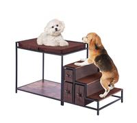 VEVOR Lit Superposé pour Animaux Compagnie Chien Chat Escaliers avec Rangement