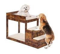 VEVOR Lit Superposé pour Animaux de Compagnie Chien Chat avec Escaliers Plusieurs Marches Plate-forme de Siège Chiens pour Utilisation Intérieure Maison Chambre Près du Chevet Fenêtre, Marron Foncé