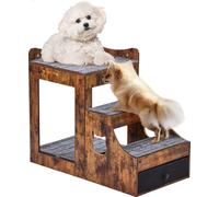 VEVOR Lit superposé pour animaux domestiques avec escalier amovible, perchoir à fenêtre pour chiens/chats avec espace de rangement, lit à plusieurs niveaux, perchoir à fenêtre, canapé-lit
