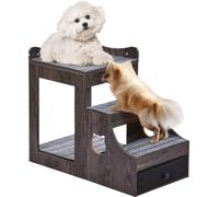 VEVOR Lit superposé pour animaux domestiques avec escalier amovible, perchoir à fenêtre pour chiens/chats avec espace de rangement, lit à plusieurs niveaux, perchoir à fenêtre, canapé-lit