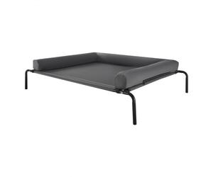 VEVOR Lit Surélevé pour Chiens Chats, Lit de Camp pour Animaux de Compagnie avec Oreiller Lavable, Panier Chiens Rafraîchissant avec Cadre en Acier et Maille Respirante, Intérieur Extérieur, XL, Gris