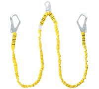 VEVOR Longe de Sécurité 38 mm, Longe Anti-Chute de 1,83 m avec 2 Mousquetons en Acier Allié, Cordon de Sécurité Rétractable Tension de Rupture 38 kN, pour l'Escalade en Extérieur/Intérieur, Jaune