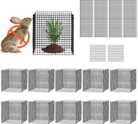 VEVOR Lot de 10 protections pour plantes contre les animaux, 12 x 12 pouces Protection pour plantes en fil de fer pour poules, cages pour plantes d'extérieur, fleurs et légumes, éloigne les lapins, po