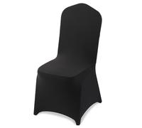 VEVOR Lot de 100 Housse de Chaise Extensible, Couverture Protecteur de Chaise en Polyester et Élasthanne, pour Mariage, Salle à Manger et Banquet, Convient aux Sièges Jusqu'à 51x45x95 cm, Noir