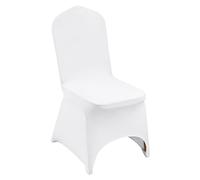 VEVOR Lot de 100 Housses de Chaise Pliantes, en élasthanne élastique, universelles, incurvées, Amovibles et lavables, pour Mariage, Vacances, célébration, Repas (Blanc)