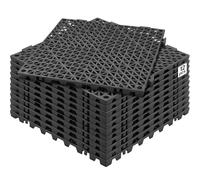 VEVOR Lot de 12 Dalles de Jardin Piscine 30x30x1,5 cm Noir Dalle Clipsable Ajourée Antidérapante en PVC Drainage Rapide Revêtements de Sol Extérieur Intérieur pour Terrasse Cuisine Spa Salle de Bain