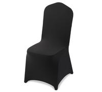 VEVOR Lot de 150 Housse de Chaise Extensible, Couverture Protecteur de Chaise en Polyester et Élasthanne, pour Mariage, Salle à Manger et Banquet, Convient aux Sièges Jusqu'à 51x45x95 cm, Noir