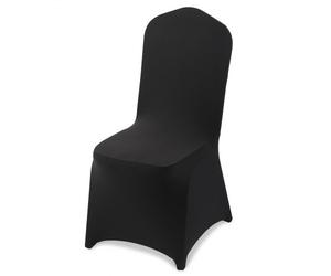 VEVOR Lot de 150 Housse de Chaise Extensible, Couverture Protecteur de Chaise en Polyester et Élasthanne, pour Mariage, Salle à Manger et Banquet, Convient aux Sièges Jusqu'à 51x45x95 cm, Noir