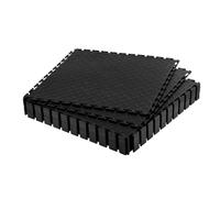 VEVOR Lot de 16 Dalles de Sol emboîtables emboîtables en PVC antidérapantes pour Garage, Atelier, entrepôt, Salle d'outils, 51,3 x 51,3 x 0,5 cm, Noir