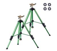 VEVOR Lot de 2 arroseurs à impact sur base de trépied, arroseurs à trépied robustes avec tête en laiton et connecteur NH de 1,9 cm, grande surface d'arrosage à 360 degrés, arroseur à hauteur réglable