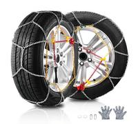 VEVOR Lot de 2 Chaînes à Neige, Chaînes de Pneus Antidérapantes, en Acier Allié au Manganèse, Conduite Sécuritaire, Accessoires d’Urgence pour Voitures, Camionnettes, SUV et Camions, Argentées,