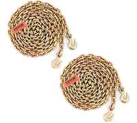 VEVOR Chaîne de Transport Crochets Lot de 2 Chaine de Reliure de Remorquage G80 Capacité Charge 3220 kg 9,53 mm x 6 m Revêtement Galvanisé Acier au Manganèse pour Chantier de Construction Usine Quai
