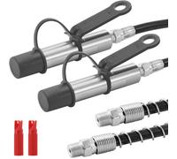 VEVOR Lot de 2 coupleurs de pistolet à graisse, haute pression 10 000 PSI, verrouillage à 3 mâchoires, pointe de pistolet à graisse à dégagement rapide avec tuyau/raccords Zerk, nettoyeur/capuchon ant