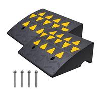 VEVOR Rampe de Seuil Hauteur 15,2 cm 2PCS Rampes Trottoir Caoutchouc Capacité Charge 15 tonnes Rampe Accès Fauteuil Roulant avec Structure Grillagée Stable pour Passage Voitures Motos 49,1x37x15,2 cm