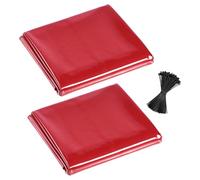 VEVOR Lot de 2 rideaux de soudage de 1,8 x 2,4 m - En vinyle résistant aux flammes - Avec 6 niveaux de protection UV et trous de suspension - Portable - Pour atelier/industriel - Rouge