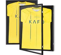 VEVOR Lot de 2 vitrines à maillots 590 x 790 x 40 mm Boîte à ombre verrouillable pour maillots de sport avec protection UV 98 % en verre PC et cintres pour maillots de base-ball, basket-ball, football