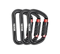 VEVOR Lot de 3 mousquetons à verrouillage automatique - Robustes - Résistance professionnelle de 30 kN - En forme de D - Pour l'escalade, la randonnée, le rappel, le sauvetage, la laisse de chien, les