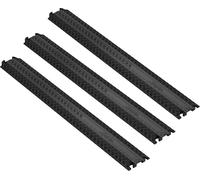 VEVOR Passe Câble Sol Lot de 3 Cache Câbles Capacité de Charge 907 kg Rampe de Protection Fils Électriques Robuste 100x13x2 cm Canal 4x1,3 cm pour Maison, Intérieur, Extérieur, Bureau, Entrepôt, École
