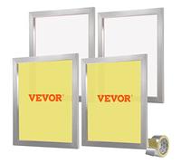 VEVOR Lot de 4 Cadres de Sérigraphie Kit de Sérigraphie Cadre en Aluminium 50,8 x 61 cm avec Maille 355 en Polyester Réutilisable Nettoyage Facile Accessoires de Sérigraphie Tissu Papier Plastique