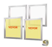 VEVOR Lot de 4 Cadres de Sérigraphie Kit de Sérigraphie Cadre en Aluminium 50,8x50,8 cm avec Maille 110 en Polyester Réutilisable Nettoyage Facile Accessoires de Sérigraphie Tissu Papier Plastique