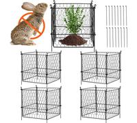 VEVOR Lot de 4 protections pour animaux et plantes, 13,5" x 13,5" protection des plantes en fil métallique, cage pour plantes d'extérieur, fleurs et légumes, 16 pièces en treillis métallique