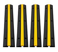 VEVOR Lot de 4 rampes de Protection de câble en Caoutchouc à 1 Canal, très résistantes, capacité de Charge de 8 164,7 kg