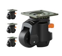 VEVOR Lot de 4 roulettes pivotantes φ63,5mm Roulette de meuble pivotante à 360 degrés Roulette de transport 1 tonne de capacité de charge Roulette pour charges lourdes en nylon Roulette de mise à nive