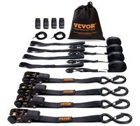 VEVOR Sangle à cliquet Lot de 4 – Résistance à la rupture 998 kg – 0,025 x 4,6 m – pour motos