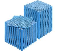 VEVOR Lot de 50 Dalles de Jardin Piscine 30x30x1,5 cm Bleu Dalle Clipsable Ajourée Antidérapante en PVC Drainage Rapide Revêtements de Sol Extérieur Intérieur pour Terrasse Cuisine Spa Salle de Bain