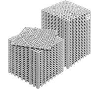 VEVOR Lot de 50 Dalles de Jardin Piscine 30x30x1,5 cm Gris Dalle Clipsable Ajourée Antidérapante en PVC Drainage Rapide Revêtements de Sol Extérieur Intérieur pour Terrasse Cuisine Spa Salle de Bain