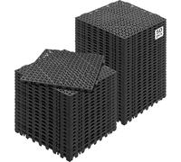 VEVOR Lot de 50 Dalles de Jardin Piscine 30x30x1,5 cm Noir Dalle Clipsable Ajourée Antidérapante en PVC Drainage Rapide Revêtements de Sol Extérieur Intérieur pour Terrasse Cuisine Spa Salle de Bain