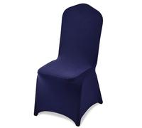 VEVOR Lot de 50 Housse de Chaise Extensible, Couverture Protecteur de Chaise en Polyester et Élasthanne, pour Mariage, Salle à Manger et Banquet, Convient aux Sièges Jusqu'à 51x45x95 cm, Bleu Marine