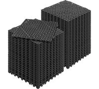 VEVOR Lot de 55 Dalles de Jardin Piscine 30x30x1,5 cm Noir Dalle Clipsable Ajourée Antidérapante en PVC Drainage Rapide Revêtements de Sol Extérieur Intérieur pour Terrasse Cuisine Spa Salle de Bain